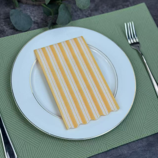 Wave Die-cut Shaped Airlaid Napkins for Cultery Wave Die-cut Shaped Airlaid Napkins for Cultery